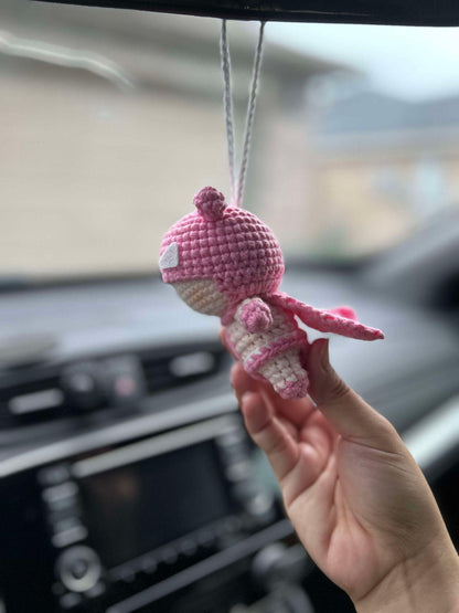 Handmade Crochet Batman Car Charm, Superhero Decor