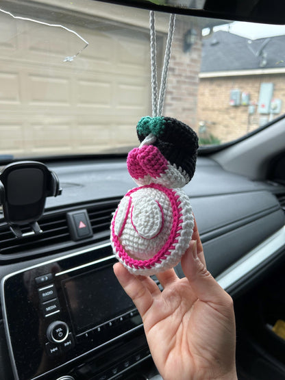 Handmade Crocheted Spider-Man Hanging Car Charm