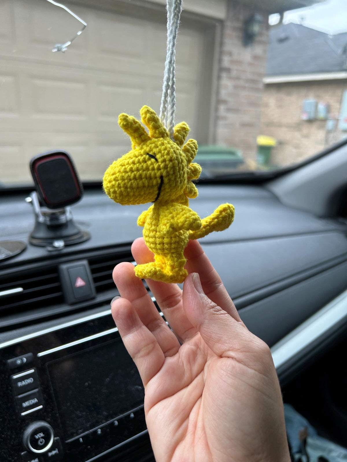 Crochet Snoopy Keychain: Soft Baby Yarn, Party Hat