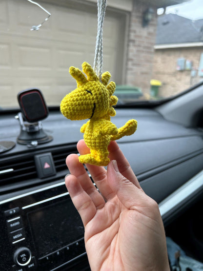 Crochet Snoopy Keychain: Soft Baby Yarn, Party Hat