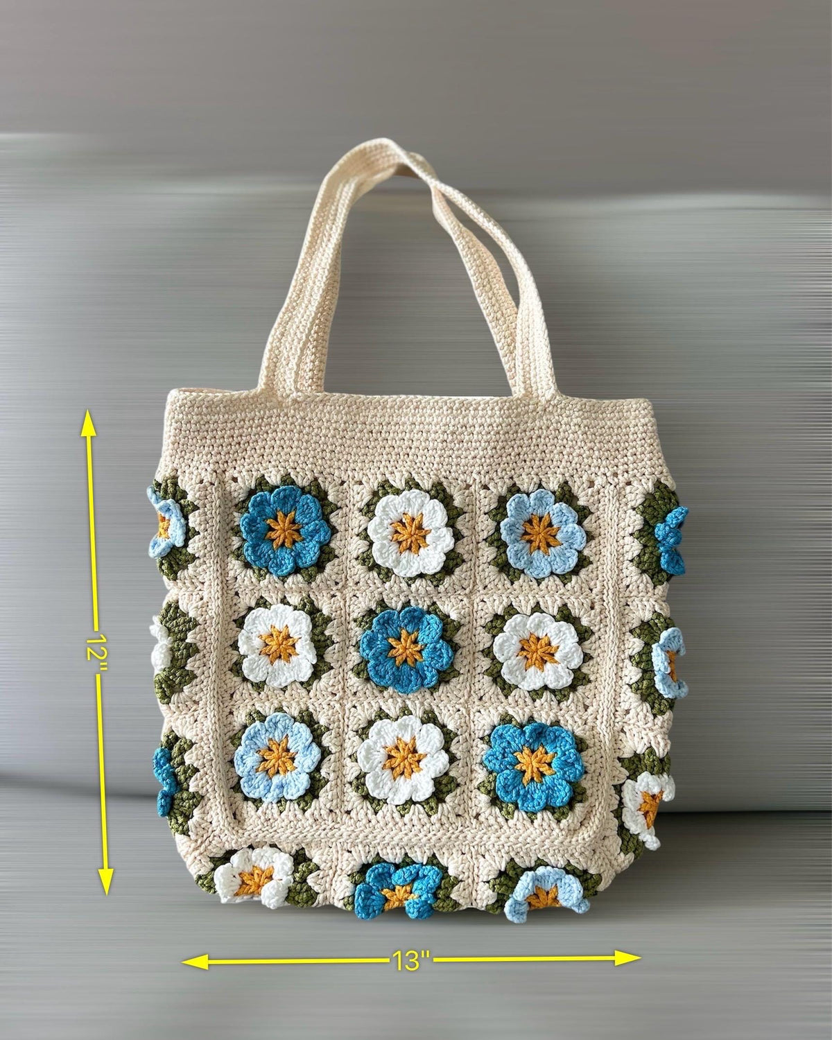 Handmade Crochet Flowers Shoulder Bag, Crochet Flowers Handbags, Valentine Gift, Birthday Gift