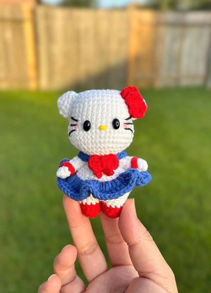 Crocheted Hello Kitty Plushie: Handmade Amigurumi Gift