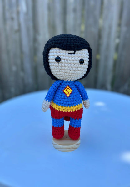 Crochet Superhero 18cm Amigurumi With Stand: Handmade Plush Toy