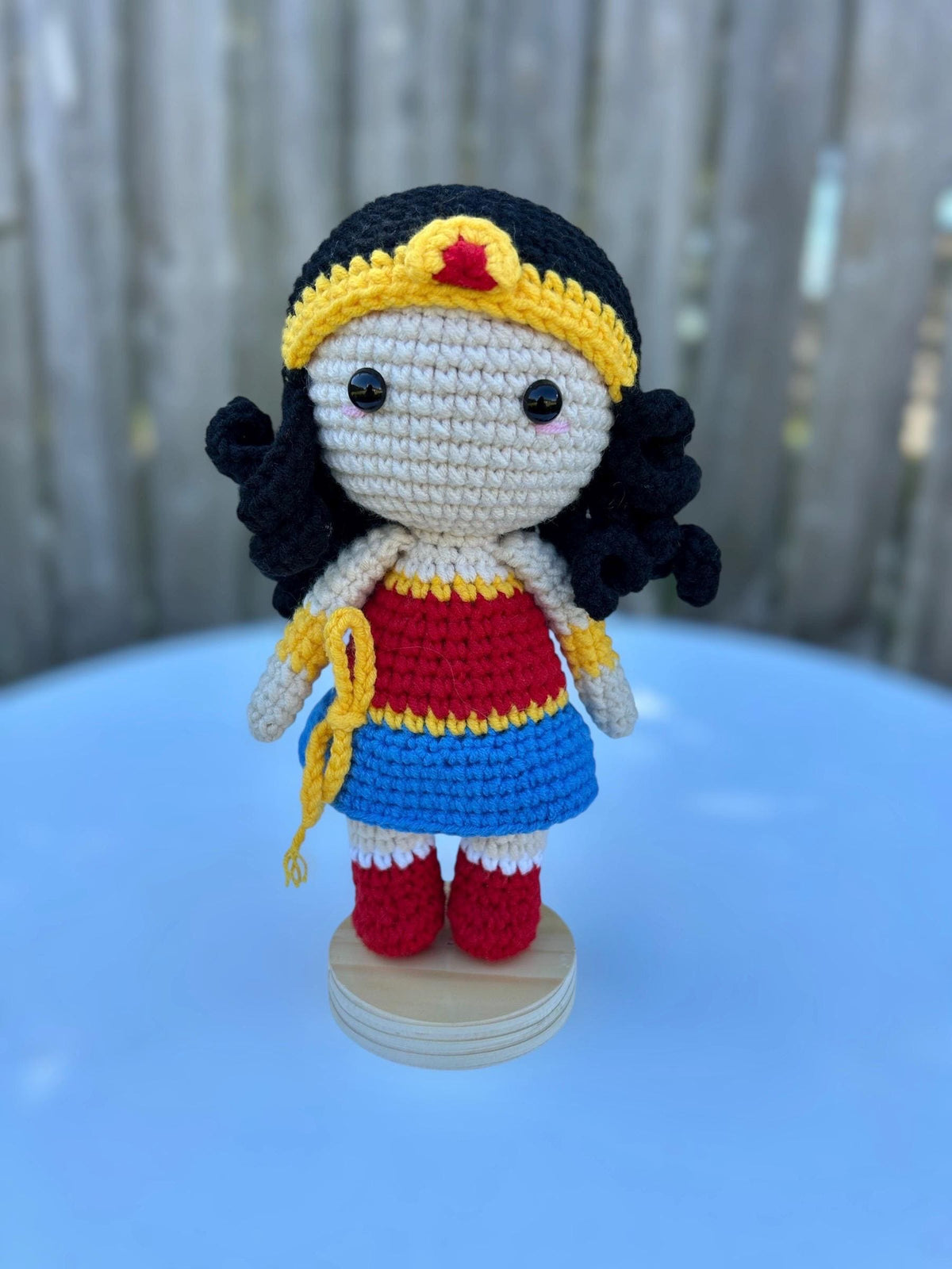 Crochet Superhero 18cm Amigurumi With Stand: Handmade Plush Toy