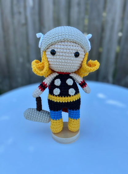 Crochet Superhero 18cm Amigurumi With Stand: Handmade Plush Toy