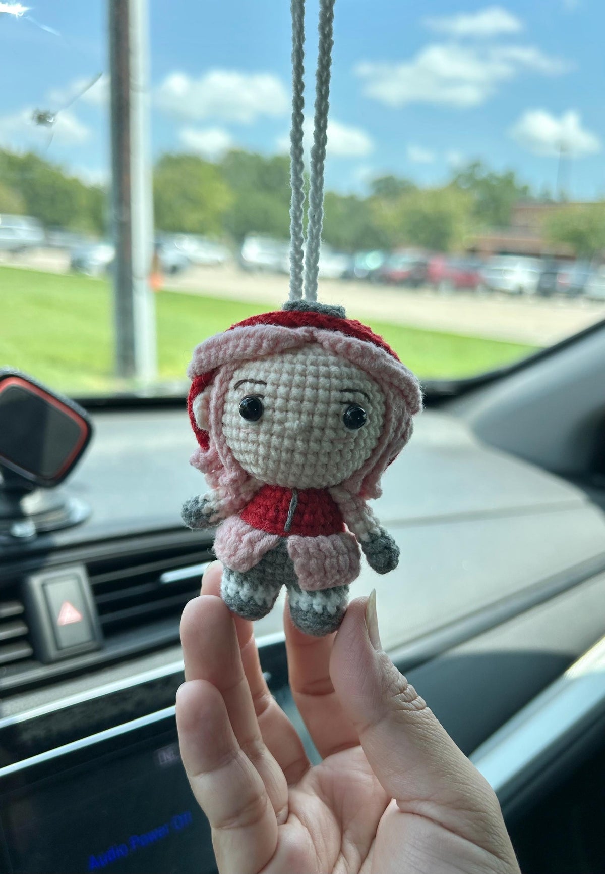 Crochet Anime Car Charm For Car Mirror