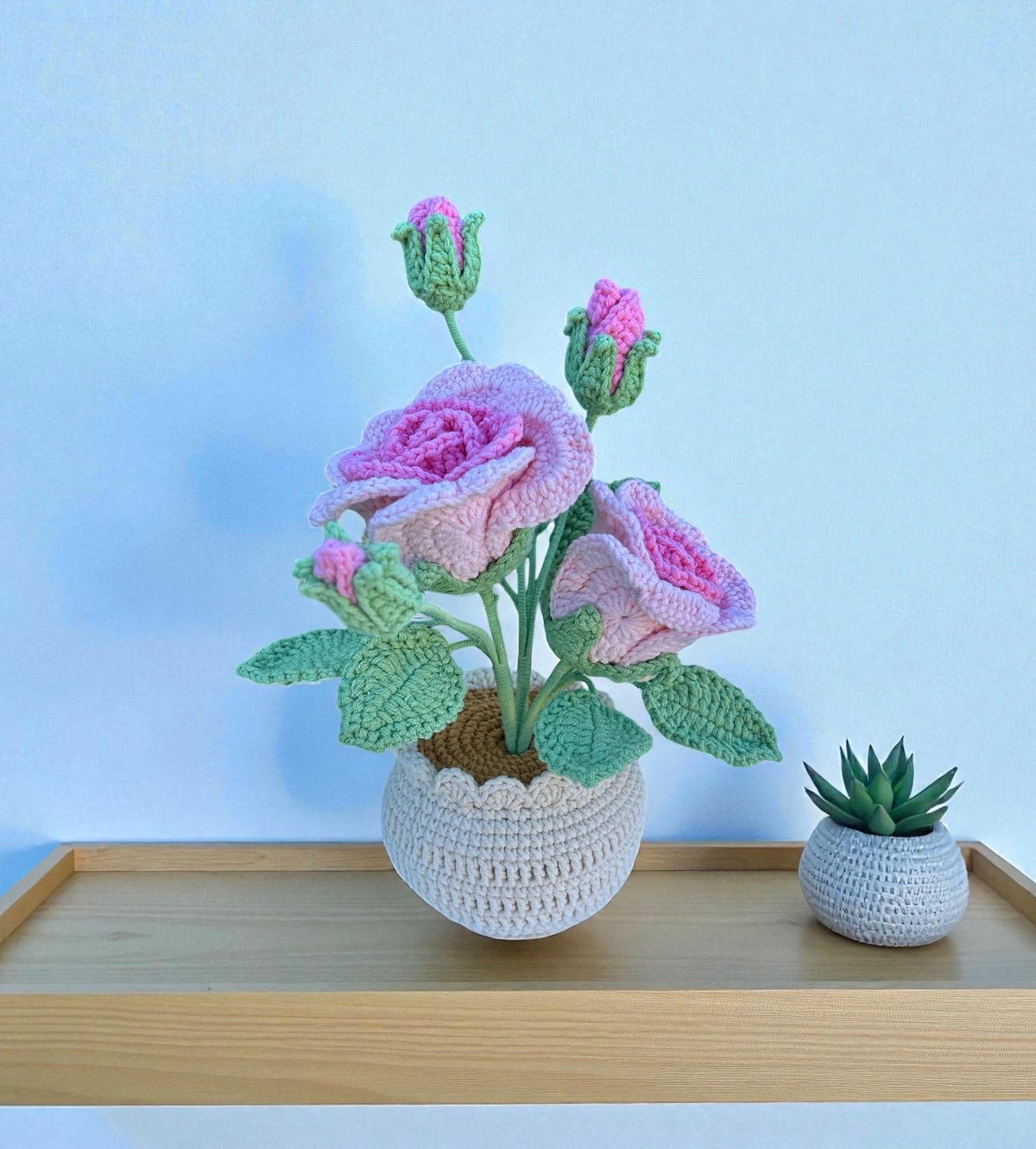 Handmade Crochet Lily Flower in Pot, Mother’s Day Gift