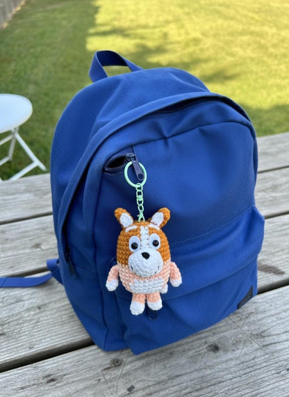 Crochet Bluey And Bingo Keychain