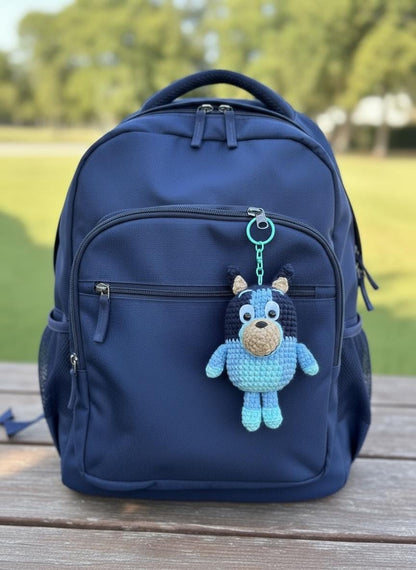 Crochet Bluey And Bingo Keychain