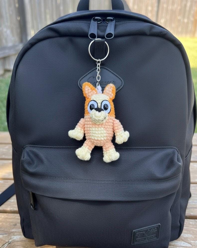 Crochet Bluey And Bingo Keychain