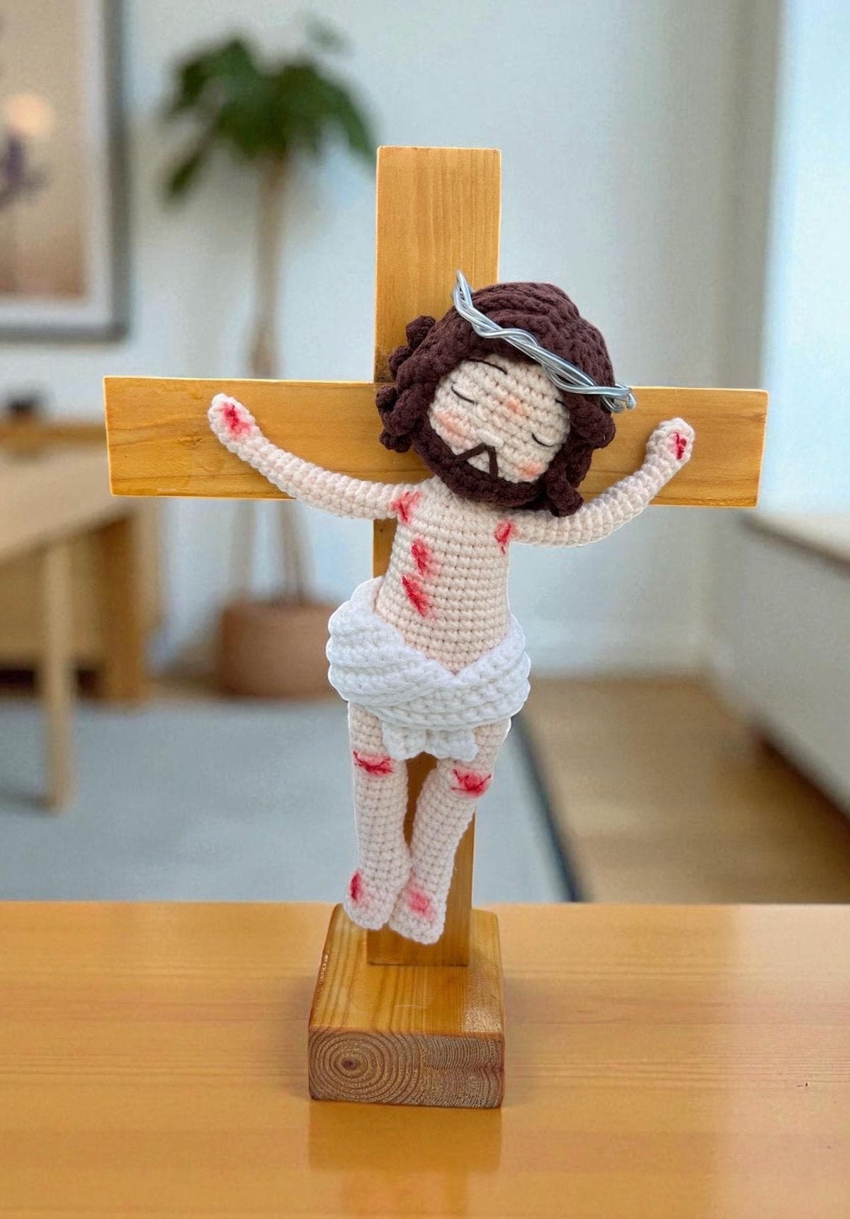 Crochet Mini Jesus Keychain/Hanging, Birthday Gift