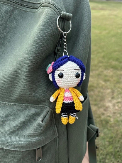 Crochet Coraline Keychain