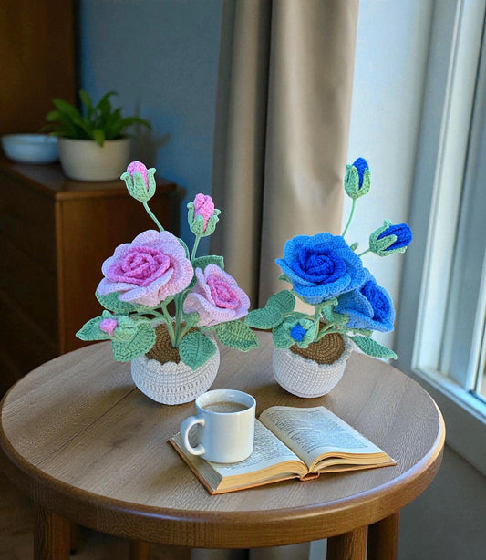 Handmade Crochet Lily Flower in Pot, Mother’s Day Gift