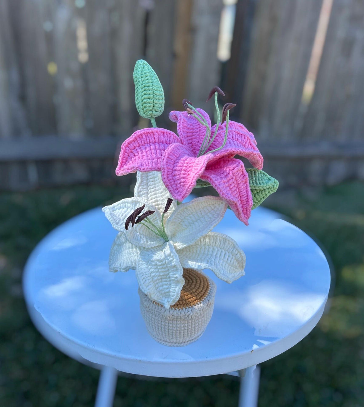 Handmade Crochet Lily Flower in Pot, Mother’s Day Gift