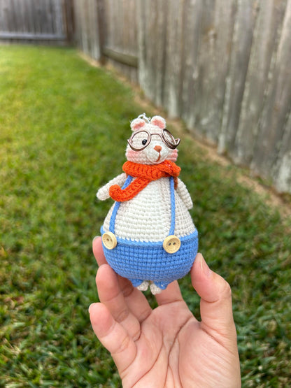 Crochet Bear with Heart Keychain, Valentines Gift