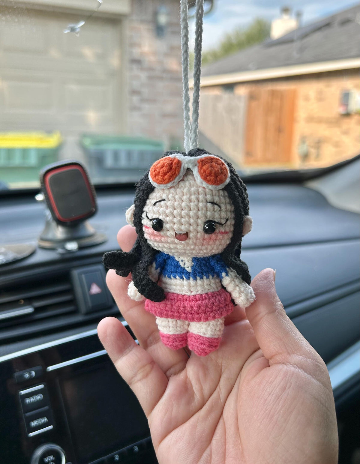 Crochet Anime Car Charm For Car Mirror