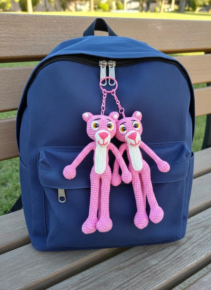 Crochet Pink Panther Keychain