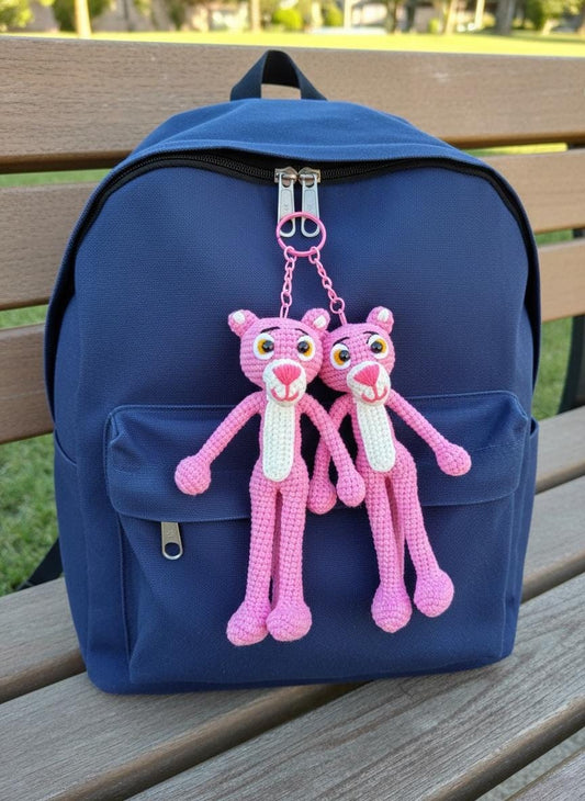 Crochet Pink Panther Keychain