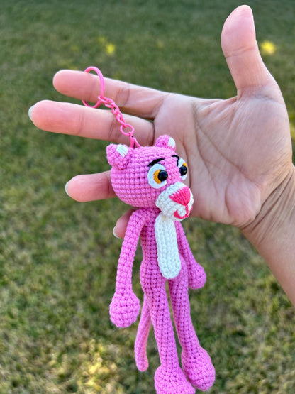 Crochet Pink Panther Keychain