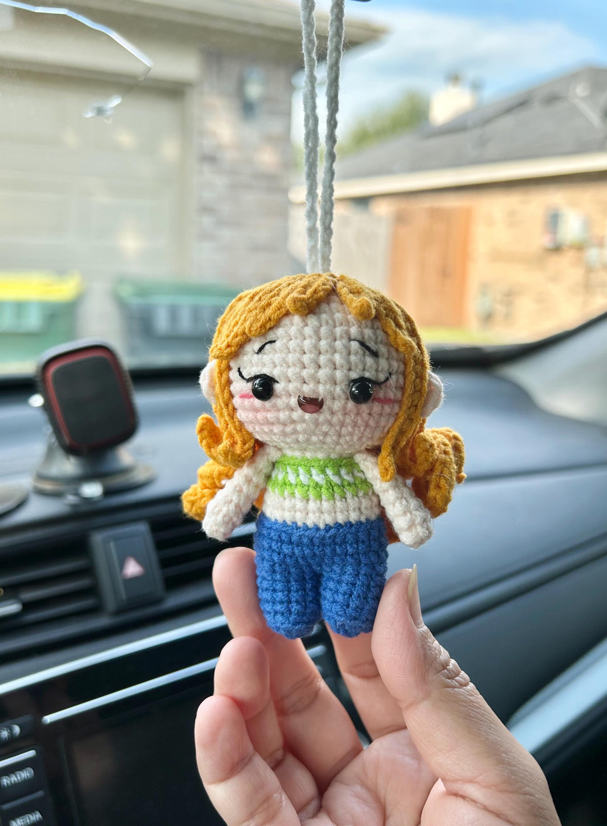 Crochet Anime Car Charm For Car Mirror