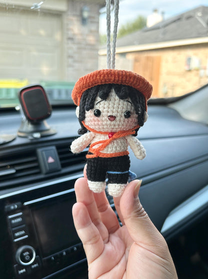 Crochet Anime Car Charm For Car Mirror