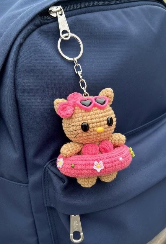 Crocheted Hello Kitty Plushie: Handmade Amigurumi Gift
