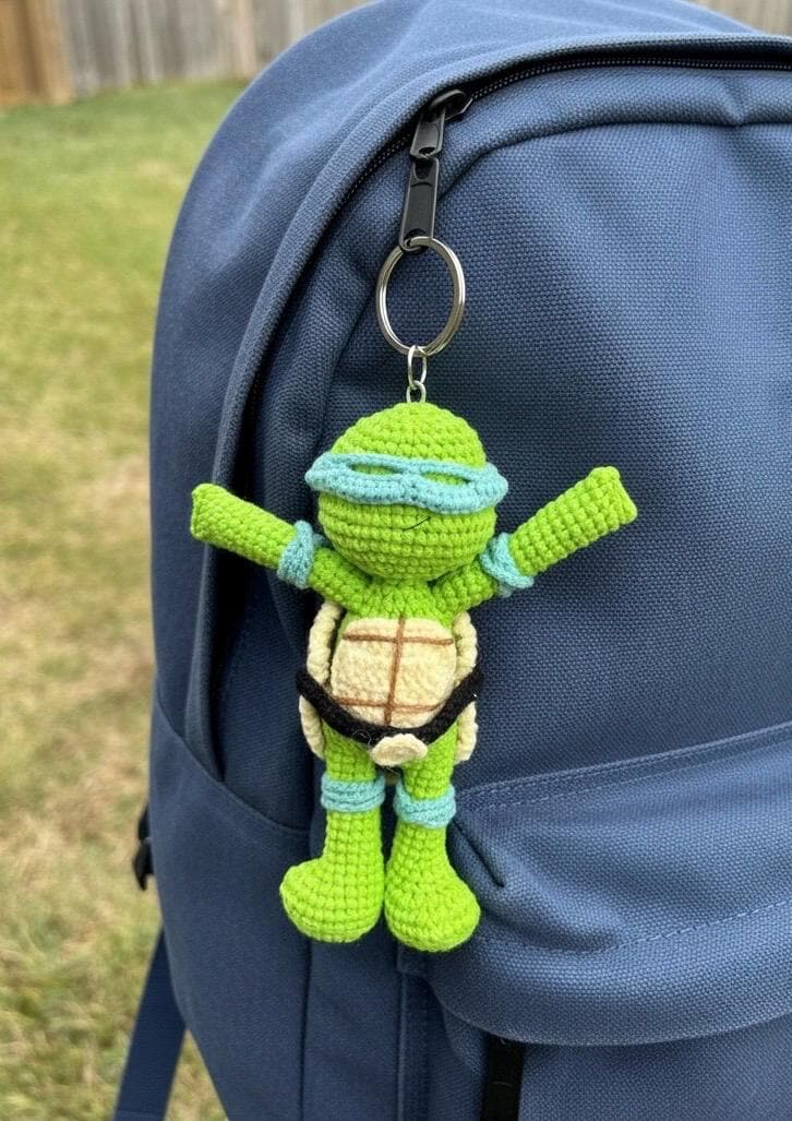 Crochet Ninja turtles , Crochet Turtle Car Mirror Hanging Accessory, Handmade Gift