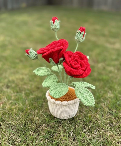Handmade Crochet Lily Flower in Pot, Mother’s Day Gift