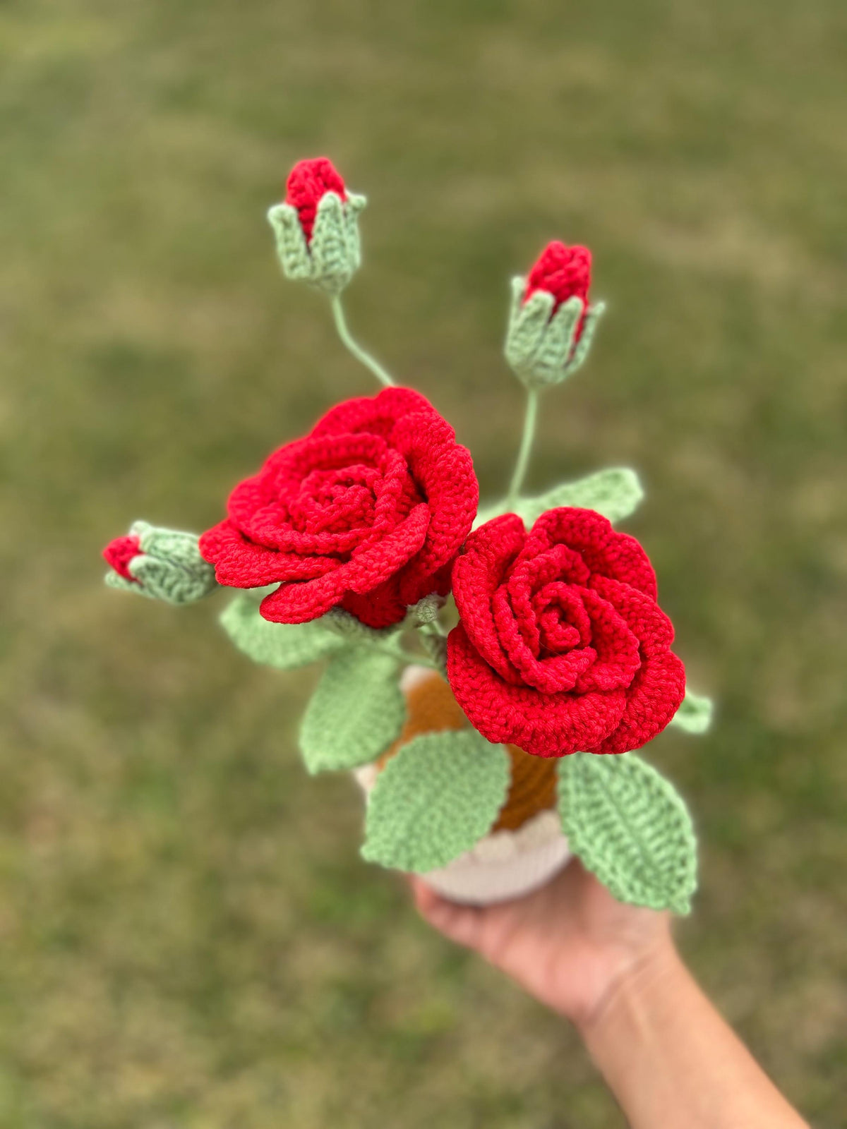 Handmade Crochet Lily Flower in Pot, Mother’s Day Gift