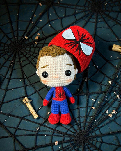 Handmade Crocheted Spider-Man Hanging Car Charm