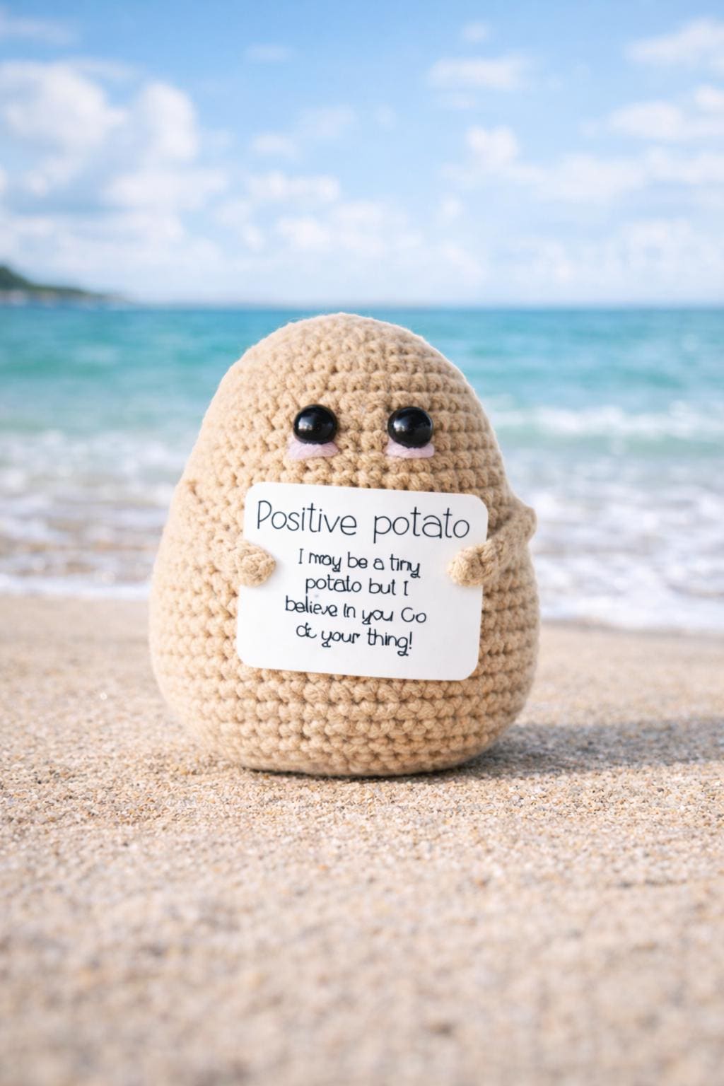 Positive Potato Crochet Motivational Plush Encouragement Gift