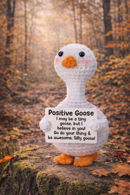 Positive Goose Crochet Motivational Plush Silly Goose Gift