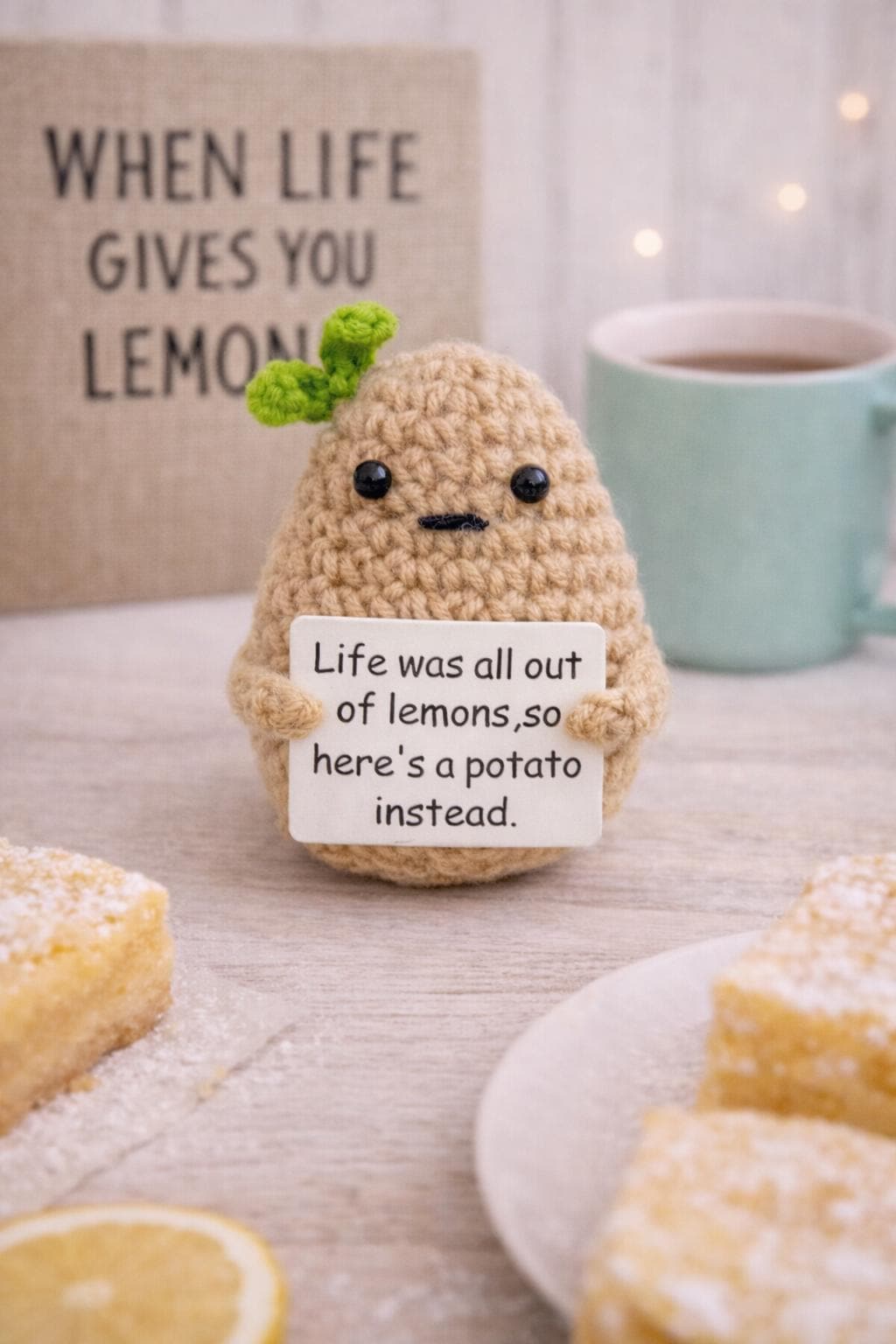 Funny Crochet Potato Plush – Life Was All Out of Lemons