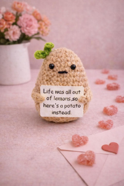 Funny Crochet Potato Plush – Life Was All Out of Lemons