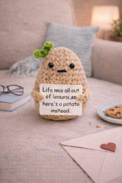 Funny Crochet Potato Plush – Life Was All Out of Lemons