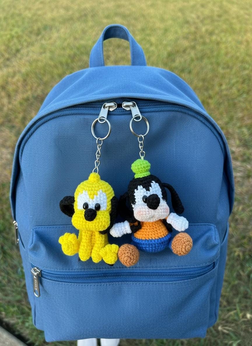 Crochet Disney Couple Characters Keychain