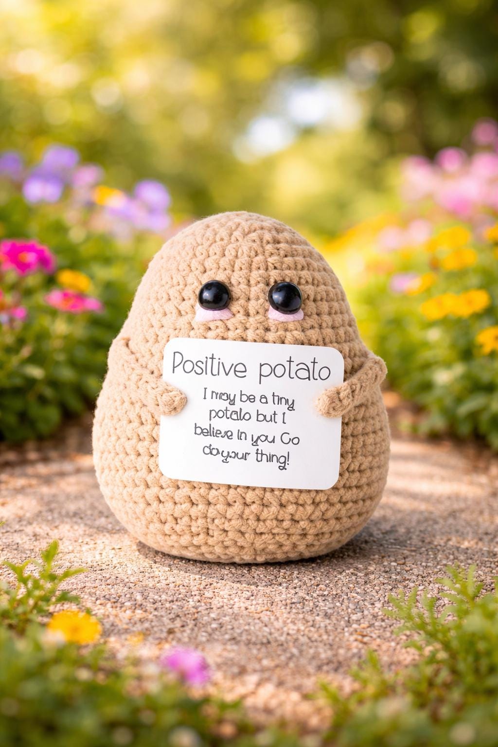 Positive Potato Crochet Motivational Plush Encouragement Gift