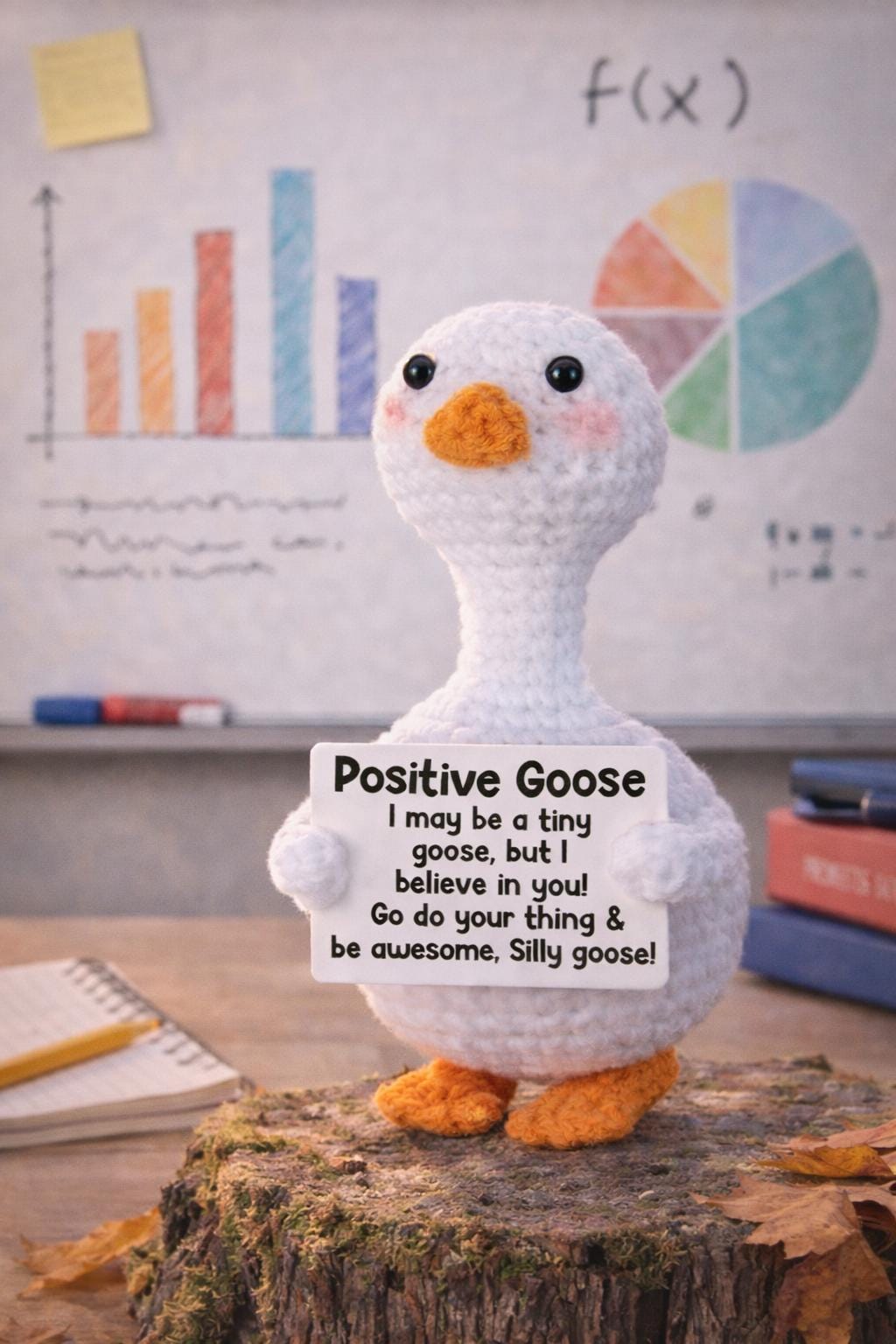 Positive Goose Crochet Motivational Plush Silly Goose Gift