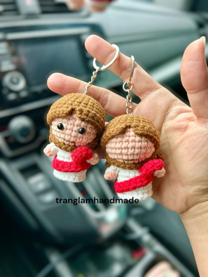 Crochet Mini Jesus Keychain/Hanging, Birthday Gift