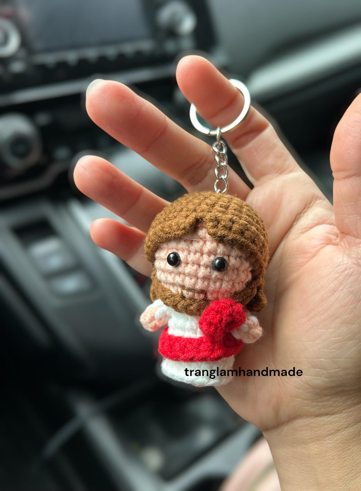Crochet Mini Jesus Keychain/Hanging, Birthday Gift