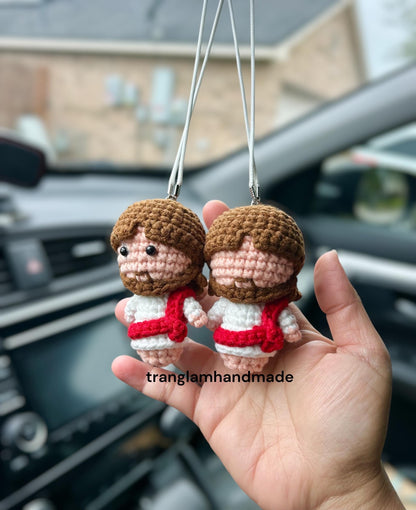 Crochet Mini Jesus Keychain/Hanging, Birthday Gift