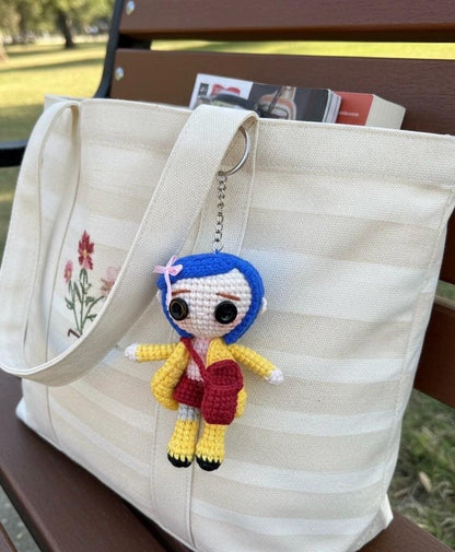 Crochet Coraline Keychain