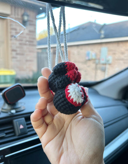 Handmade Crocheted Spider-Man Hanging Car Charm