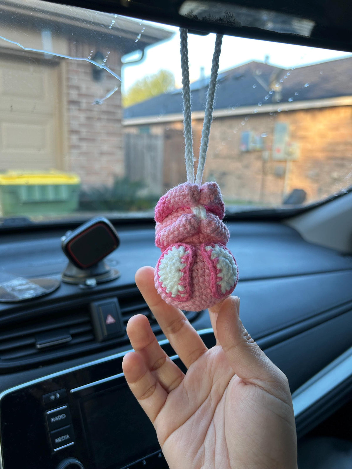 Handmade Crocheted Spider-Man Hanging Car Charm
