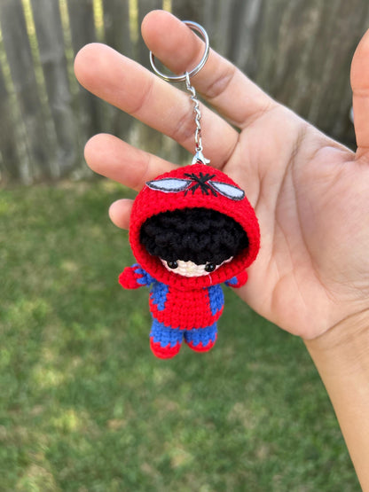 Handmade Crocheted Spider-Man Hanging Car Charm