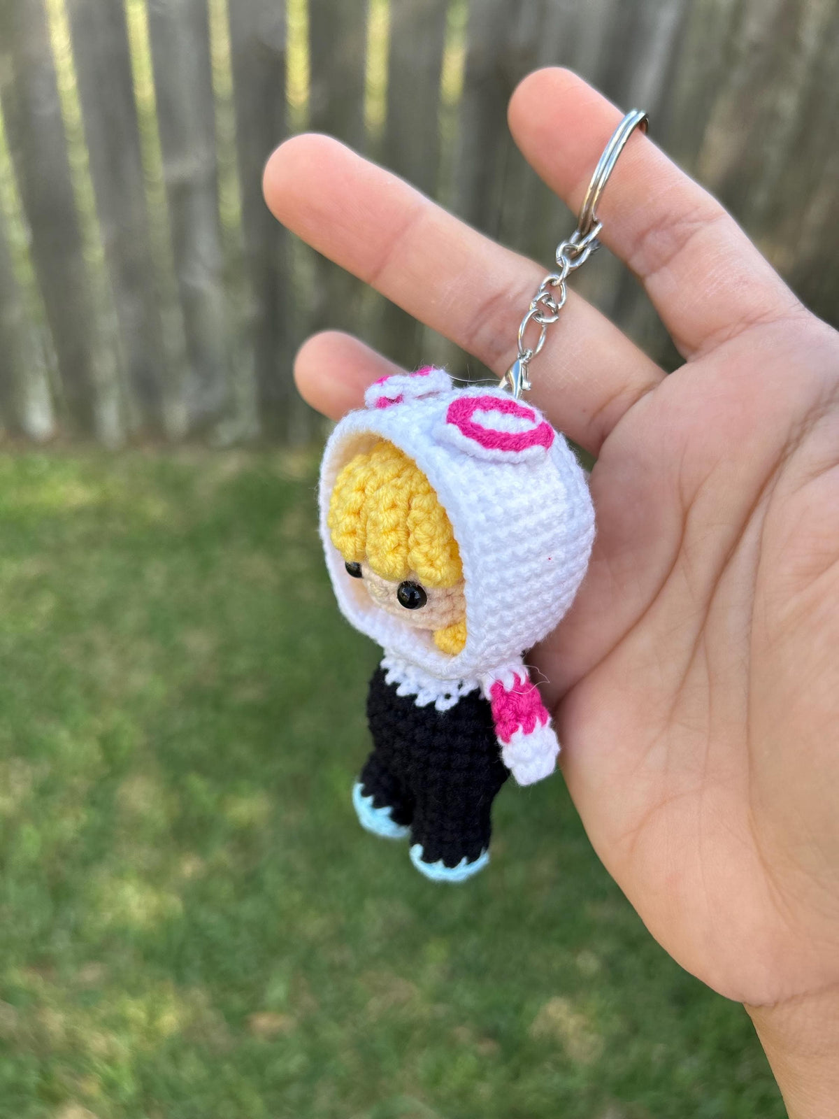Handmade Crocheted Spider-Man Hanging Car Charm