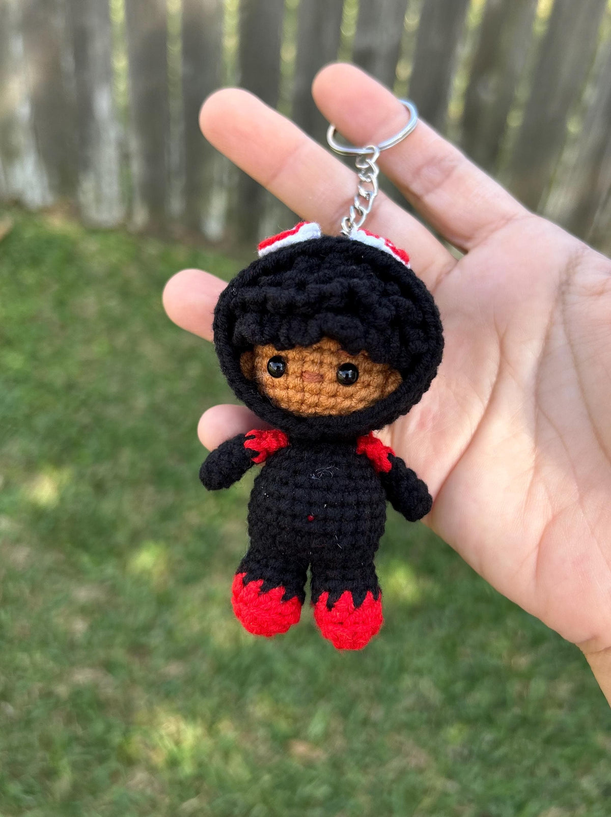 Handmade Crocheted Spider-Man Hanging Car Charm