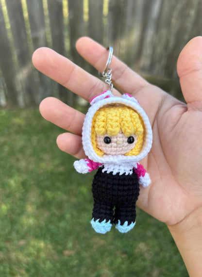 Handmade Crocheted Spider-Man Hanging Car Charm