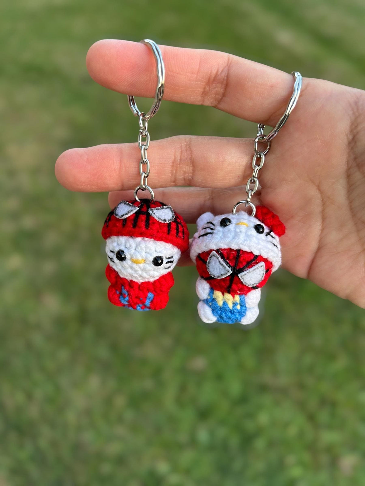 Handmade Crocheted Spider-Man Hanging Car Charm