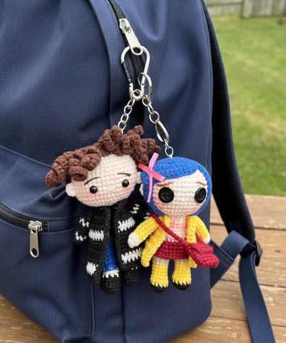 Crochet Coraline Keychain